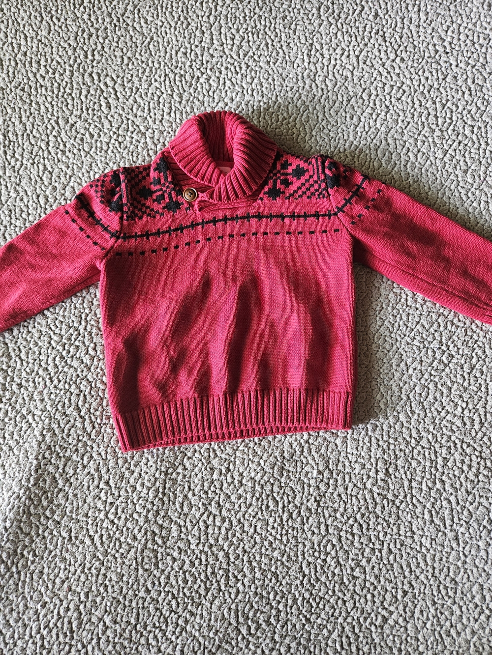 Boy 2t Turtleneck Sweater with Black Pattern 100%cotton
